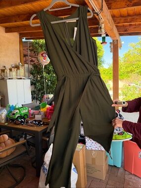 Abercrombie & Fitch Olive Green Sleeveless Jump Suit